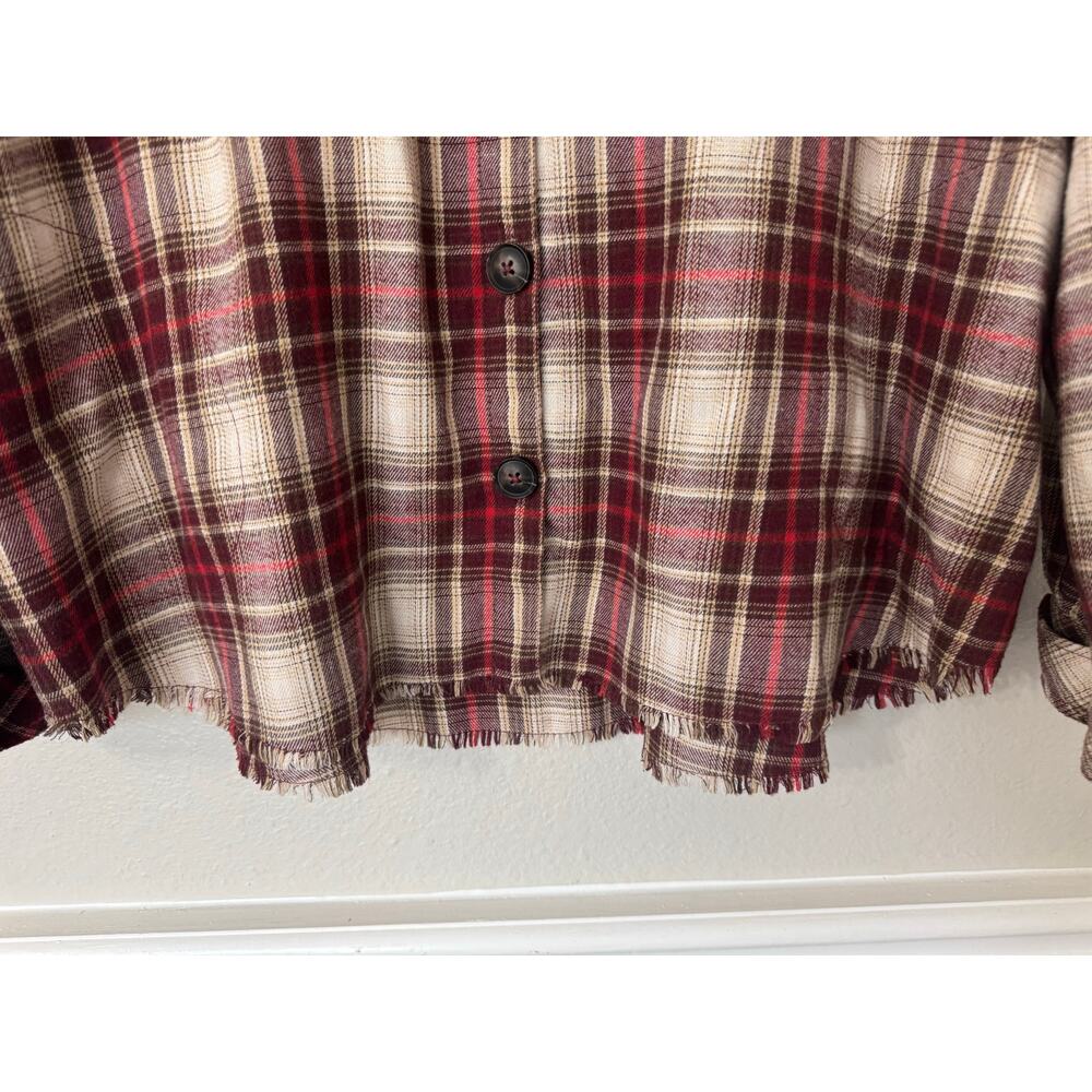 Democracy Lightweight Plaid Button Front Long Sleeve Shacket Size XL - Picture 3 of 6